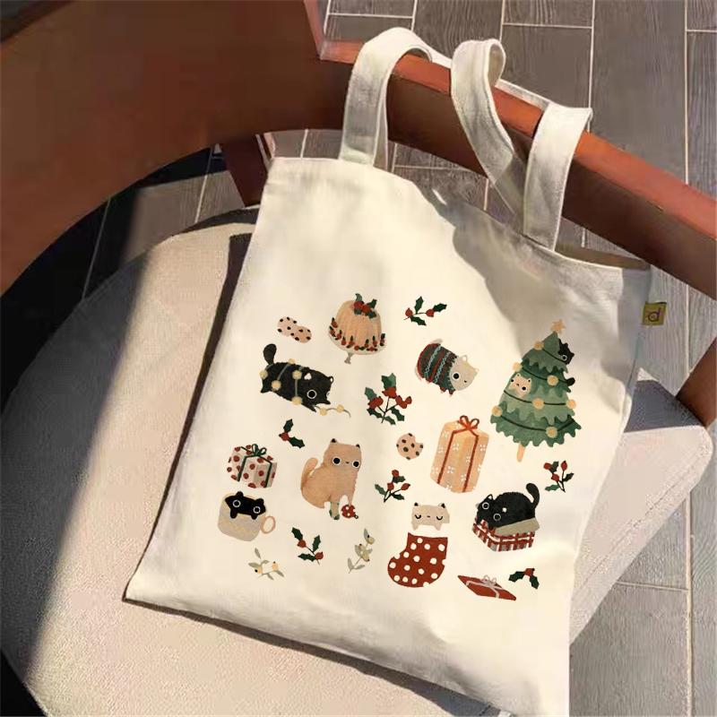 Aidegou31 Canvas Bee Art Bag Shopper Bag Dames Designer Handtas Meisje Mode Japanse stijl Retro Persoonlijkheid Cartoon Print Schoudertas 24*26cm