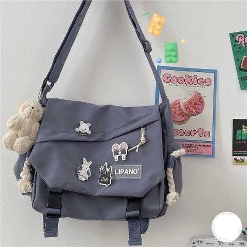 Yoghurt Koreaanse schoudertas Japanse retro Messenger Bag Student Messenger Bag blauw