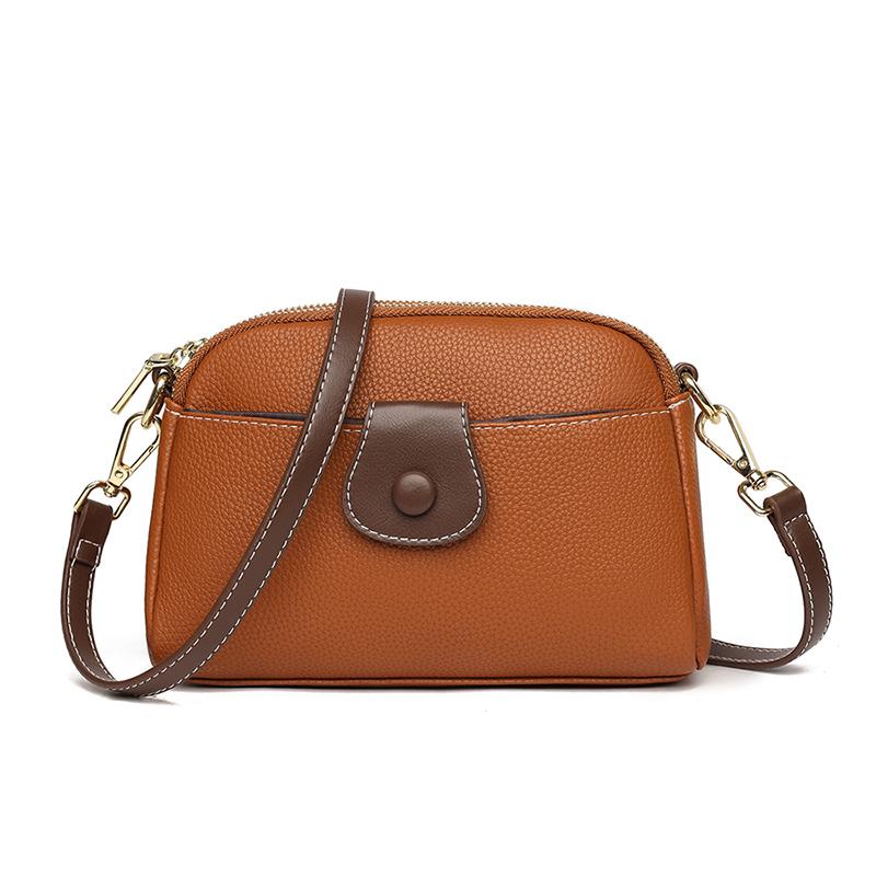 Your favorite bag 2023 Luxe Echt Leer Dames Schouder Crossbody Tas Hoge Kwaliteit Designer Dames Schoudertas Effen Kleur Vrouwelijke Messenger zwart