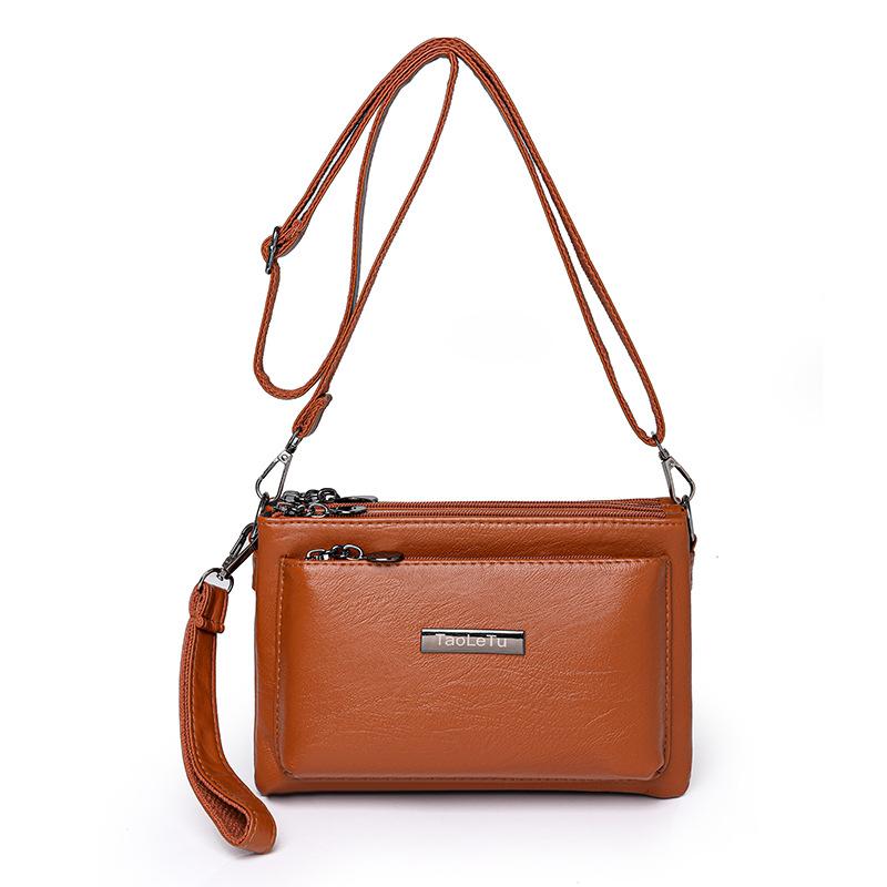 Kuluosidi Meerlaagse handtas met portemonnee Crossbody-schoudertas voor dames Effen enveloptas bruin