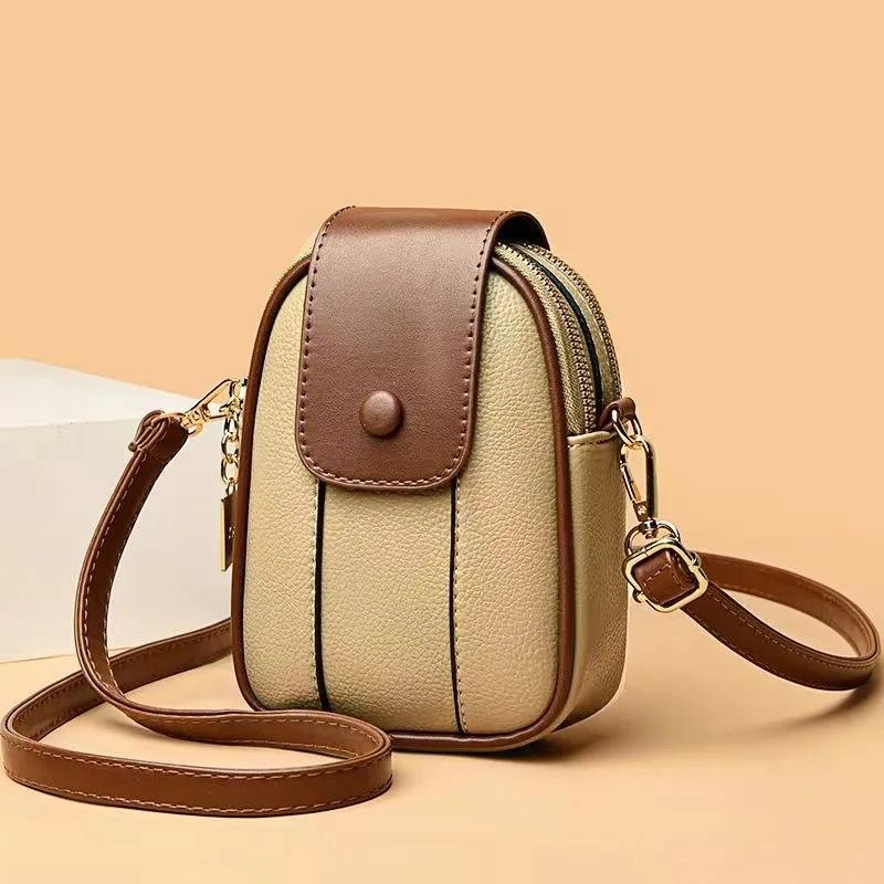 VIA ROMA Leuke tas Dames mobiele telefoon tas Kleine vierkante tas Schoudertas Crossbody tas One Size kaki