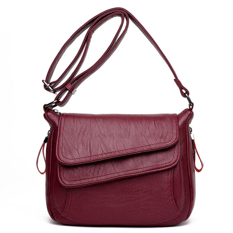 VIA ROMA Damestas Nieuwe damesschoudertas Zacht PU Crossbodytas Kleine vierkante tas One Size rood