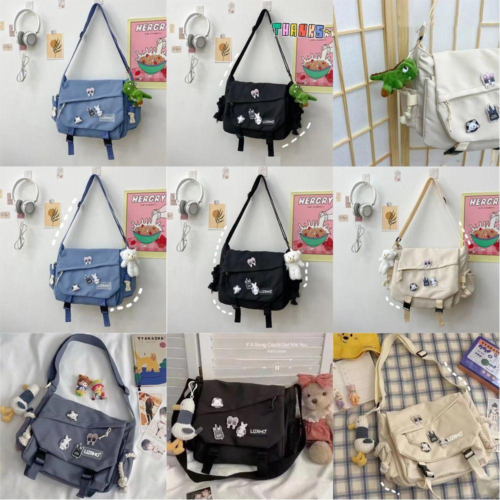 Haohangle25 Little Dinosaur Large Capacity Handbag Come on Duck School Bag Vintage Crossbody Pouch  Work White duck