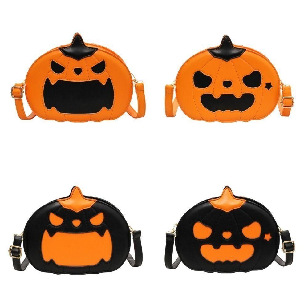 UnheWangh Gift Crossbody Bag PU leather Shoulder Bag Wacky Candy Treat Bag  Hallowma Orange mouth