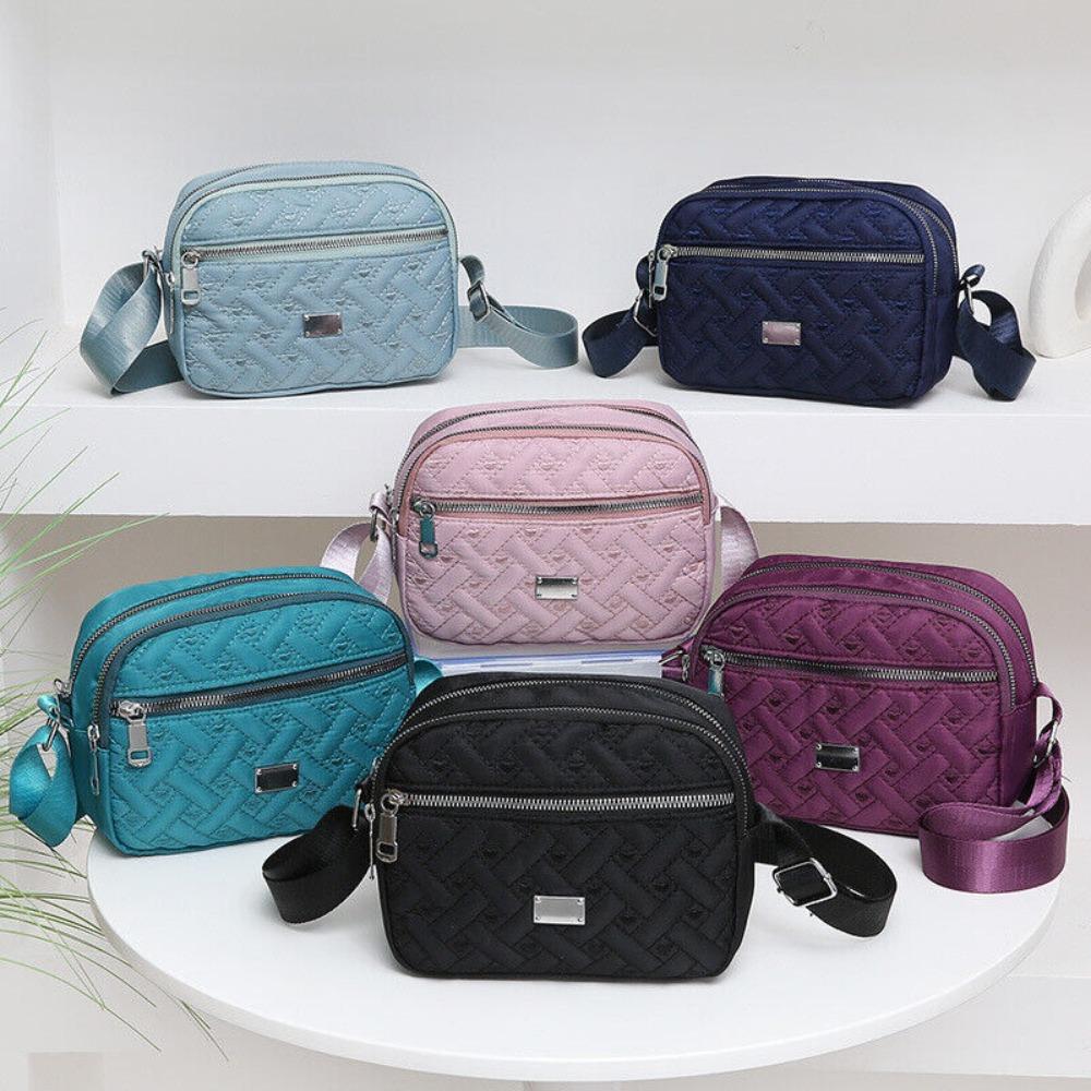 DongkeWL Lichtgewicht damesstijl effen kleur handtas Vrije tijd schoudertas Crossbody tas lichtblauwe kleur