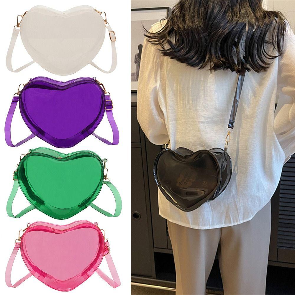 Yinhuandong Fashion Simple Love Peach shaped One Shoulder Crossbody Bag Women's Bag Jelly Bag groen