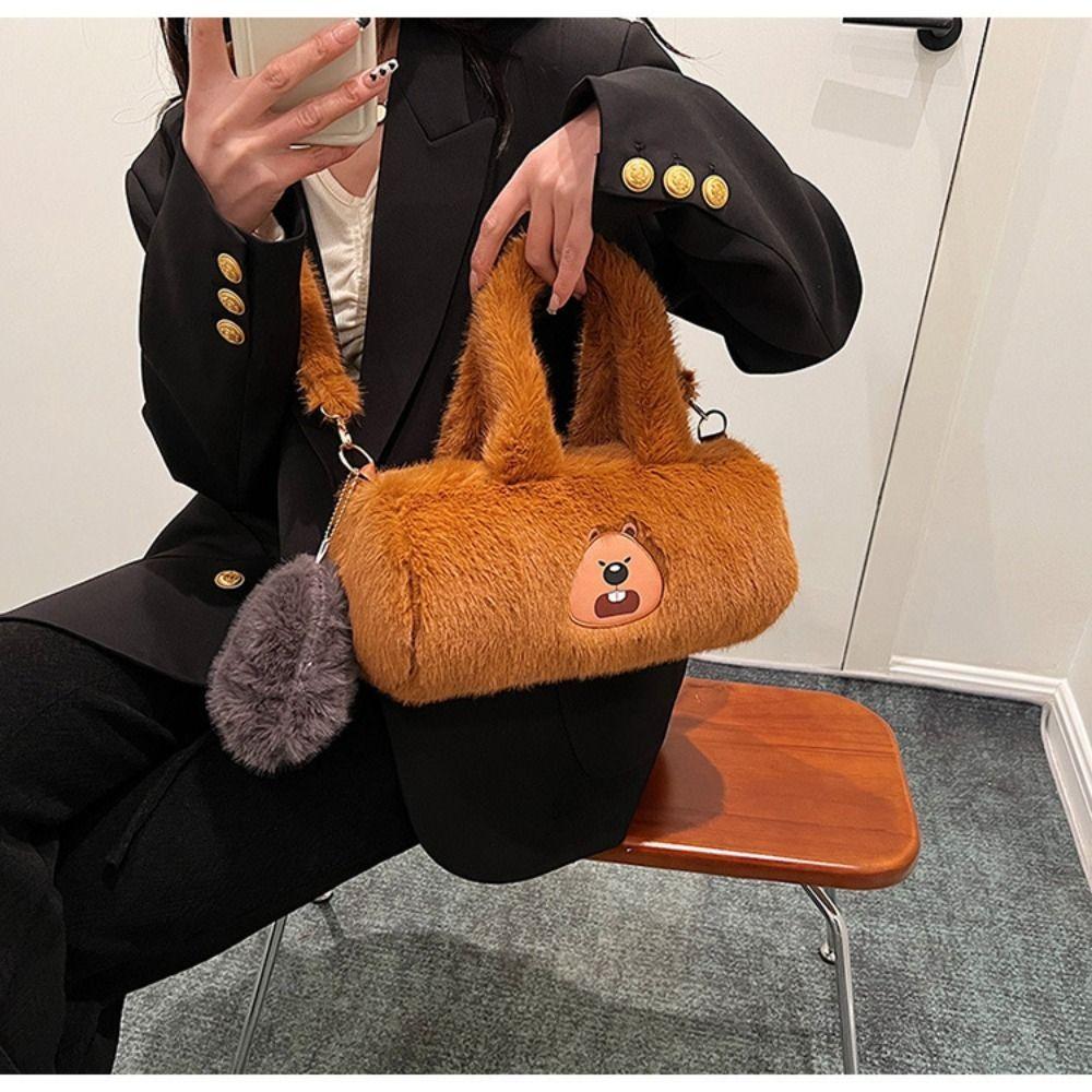 Shengtukeji Plush Capybara Capybara Crossbody bag Animal Cartoon Cartoon Shoulder Bag  Female Lady Girl A