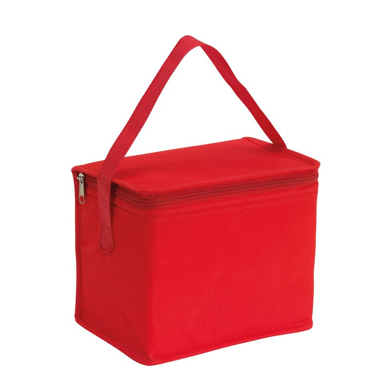 Merkloos Kleine koeltas voor lunch - rood - 20 x 13 x 17 cm - 4.5 liter - Koeltassen -