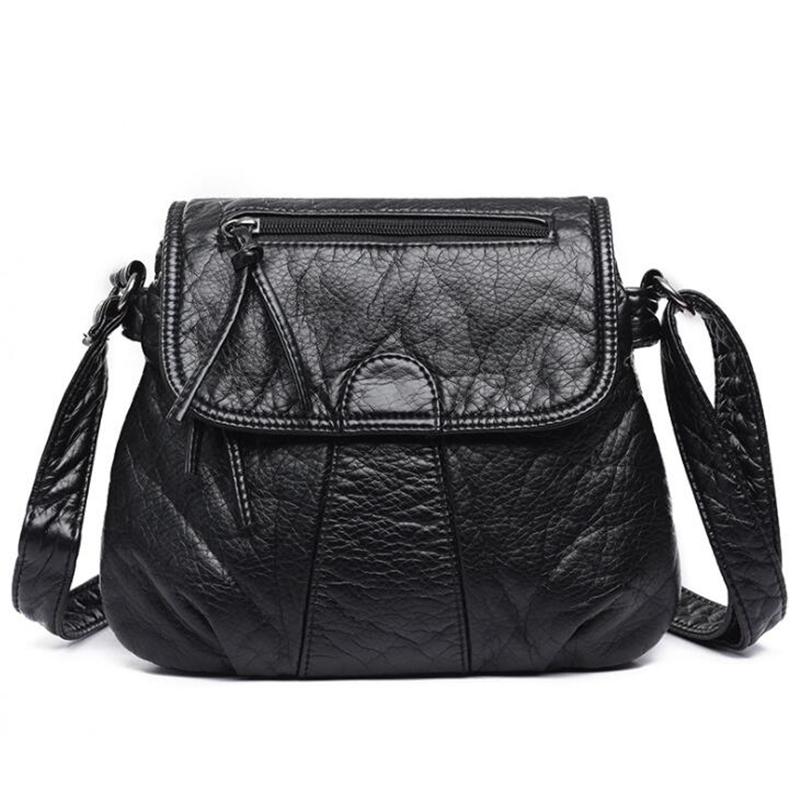 Yogodlns Dames Zacht Leren Schoudertas Vrouwelijke Crossbody Portemonnee 25cm*3cm*22cm zwart