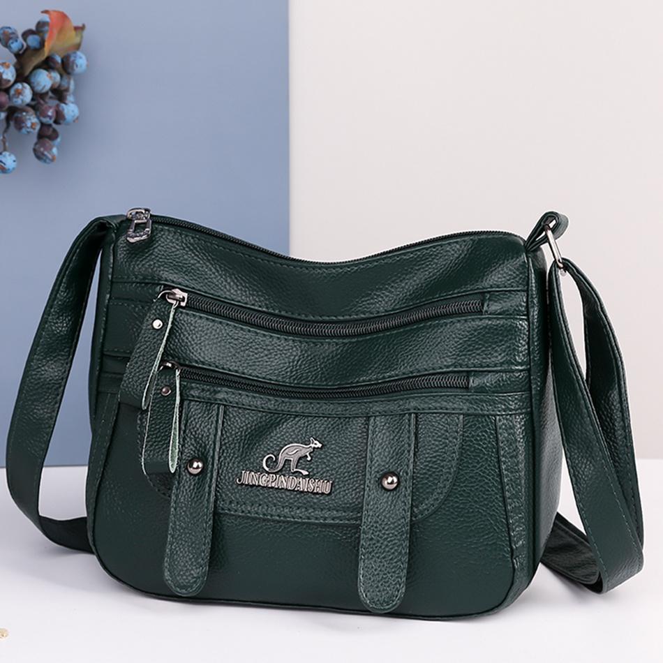 JINBAOSEN BAG Mode Vrouwen Ontwerp Vintage Handtas Portemonnees Vrouwelijke Reizen Zachte PU Crossbody Tas Casual Dames 2023 Trend Schouder Messenger Bags groen