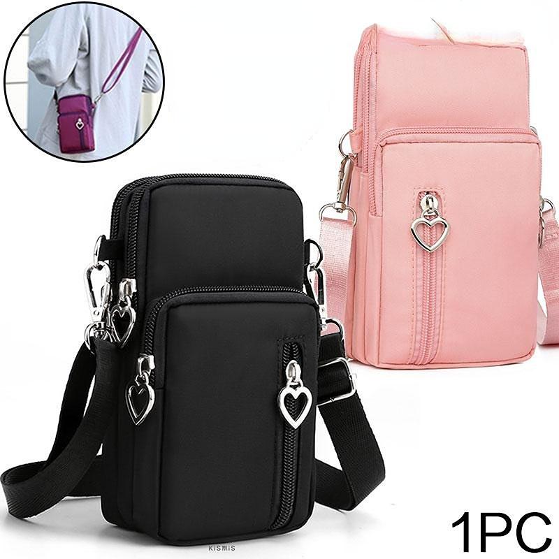 Xiao Home 1PC Mode mannen en vrouwen sport vierkante tas mini mobiele telefoon pouch crossbody schoudertassen arm tas zwart