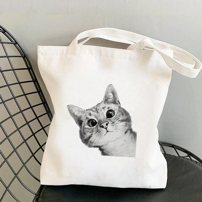 Iaidegou-1 Shopper Luiaard hangend aan takken Gedrukte Tote Bag vrouwen Harajuku shopper handtas meisje Schouder boodschappentas Lady Canvas Bag 24*26cm