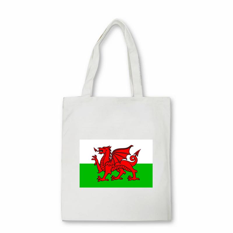 Aidegou20 Wales Dragon Rugby Football Heren Dames 6 Nations Rode Top Welsh bedrukt Shopper Tas Tienerstudenten Handtassen Schoudertas 24*26cm