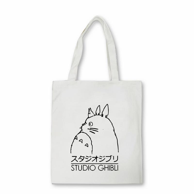 Aidegou20 Studio Ghibli boodschappentas Totoro Miyazaki Hayao Spirit Away Handtassen schoudertas Casual Meisjes Canvas Tas tassen Bolsas 24*26cm