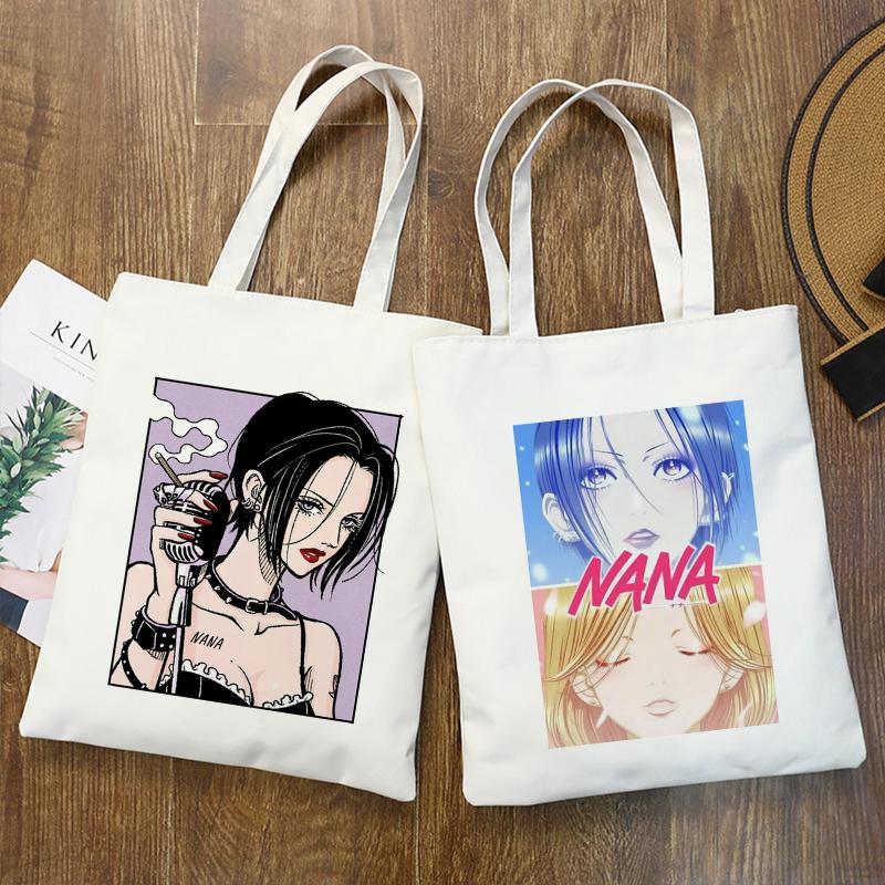 Aidegou15 Winkelen Tassen Nana Anime Manga Nana Osaki En Ren Honjo Tote Bag Harajuku Handtassen Schoudertassen Casual Handtas Vrouwen Canvas Bag 24*26cm