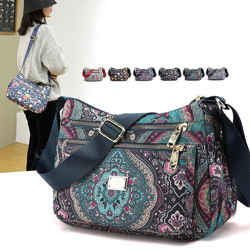 RUWB BAGS Mode Bloem Patroon Ontwerp Dames Schoudertas Nieuwe Dames Reistas Hoge Kwaliteit Leer Dames Messenger Bags Bolso Mujer Rabbit