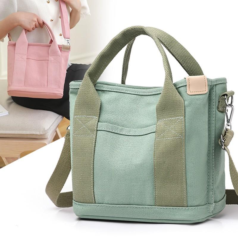 RUWB BAGS Canvas Duurzame damestas met handvat aan de bovenkant Meisjes schoudertas Grote capaciteit Tote Handtassen Vrouwelijke reistas Draagbare mama tas zwart