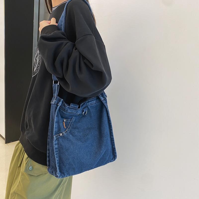 JINBAOSEN BAG Dames Crossbody tas, Denim Casual Studententas, Grote Capaciteit, Modieuze en Veelzijdige Enkele Schoudertas, Retro Schoudertas, Rugzak