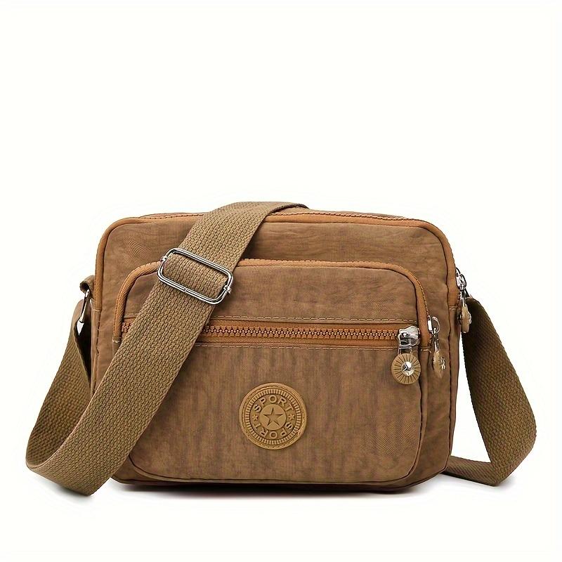 Your favorite bag Duurzame meerlaagse schoudertas met rits, vierkante schoudertas van nylon, perfecte koerierstas voor dagelijks gebruik zwart