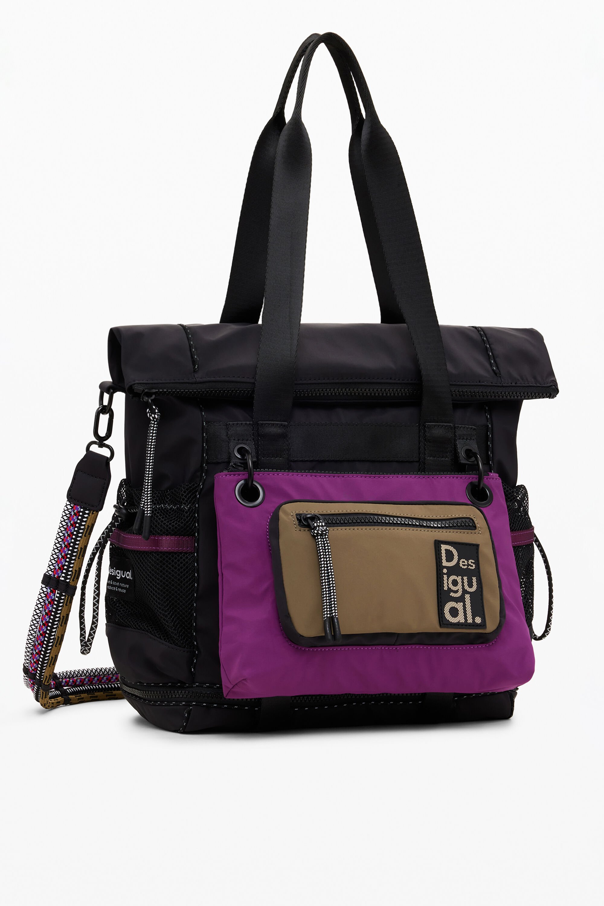 Desigual Grote Voyager rugzak met meerdere posities - BLACK