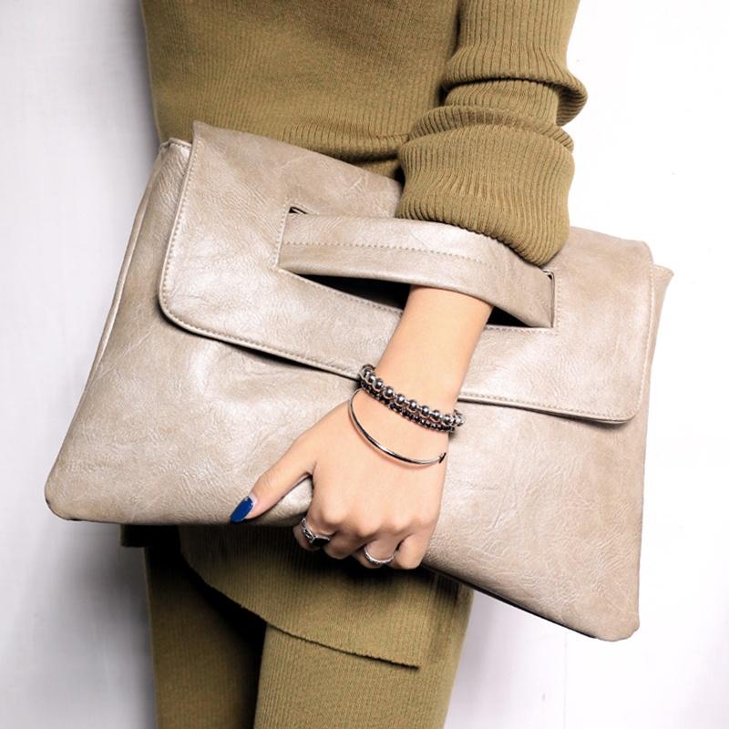 JM ZH Mode Dames Envelop Clutch Tas Trendy Grote Crossbody Messenger Bag one size kaki
