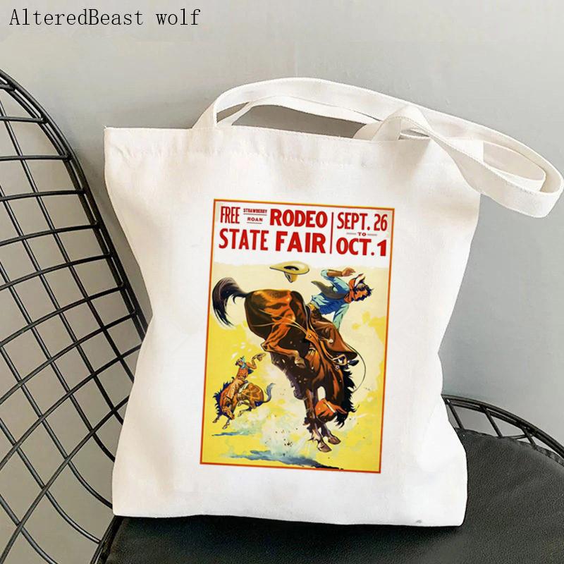 Iaidegou-1 Vrouwen Shopper tas Fjord Paarden Bedrukt Kawaii Tas Harajuku Winkelen Canvas Shopper Tas meisjes handtas Tote Schouder Dames Tas 24*26cm