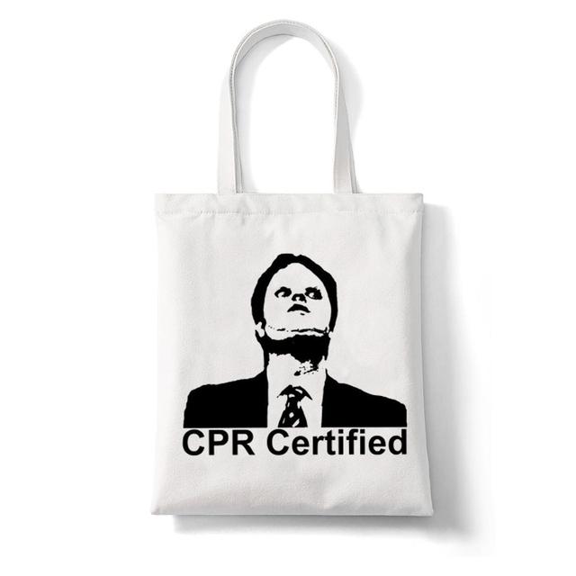 Aidegou15 Vrouwen Boodschappentas The Office TV Show Mifflin Paper Company Schouder Canvas Tassen Esthetiek Tote Grote Capaciteit Harajuku Handtas 24*26cm
