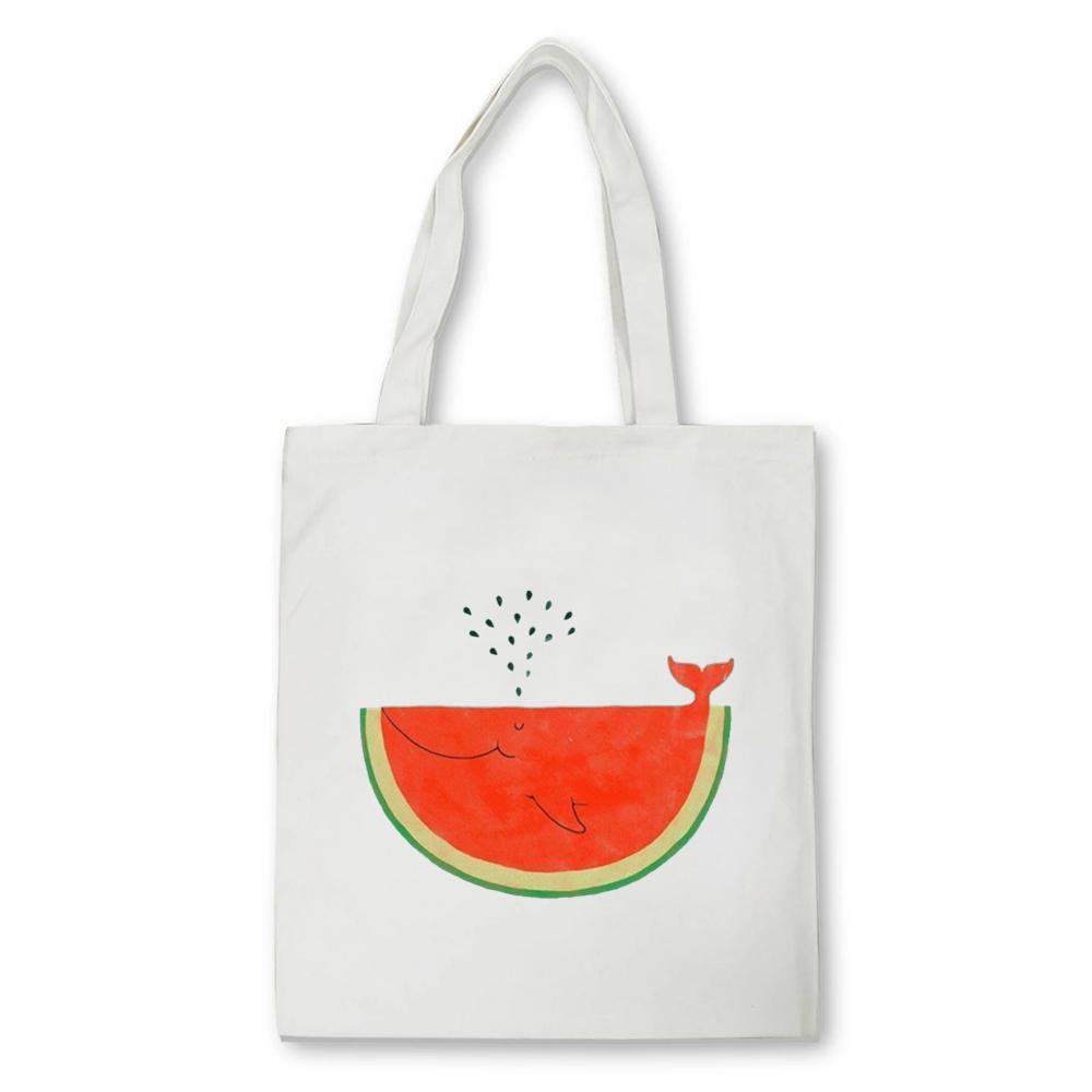 Aidegou20 Mode Dames Tote Bag Kawaii Originele Schattige Watermeloen Grafische Canvas Boodschappentas Meisjesstudent Schoudertas Vrouwelijke Handtas 24*26cm