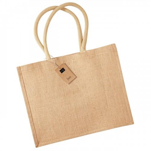 Westford Mill klassieke jute shopper One Size natuurlijk