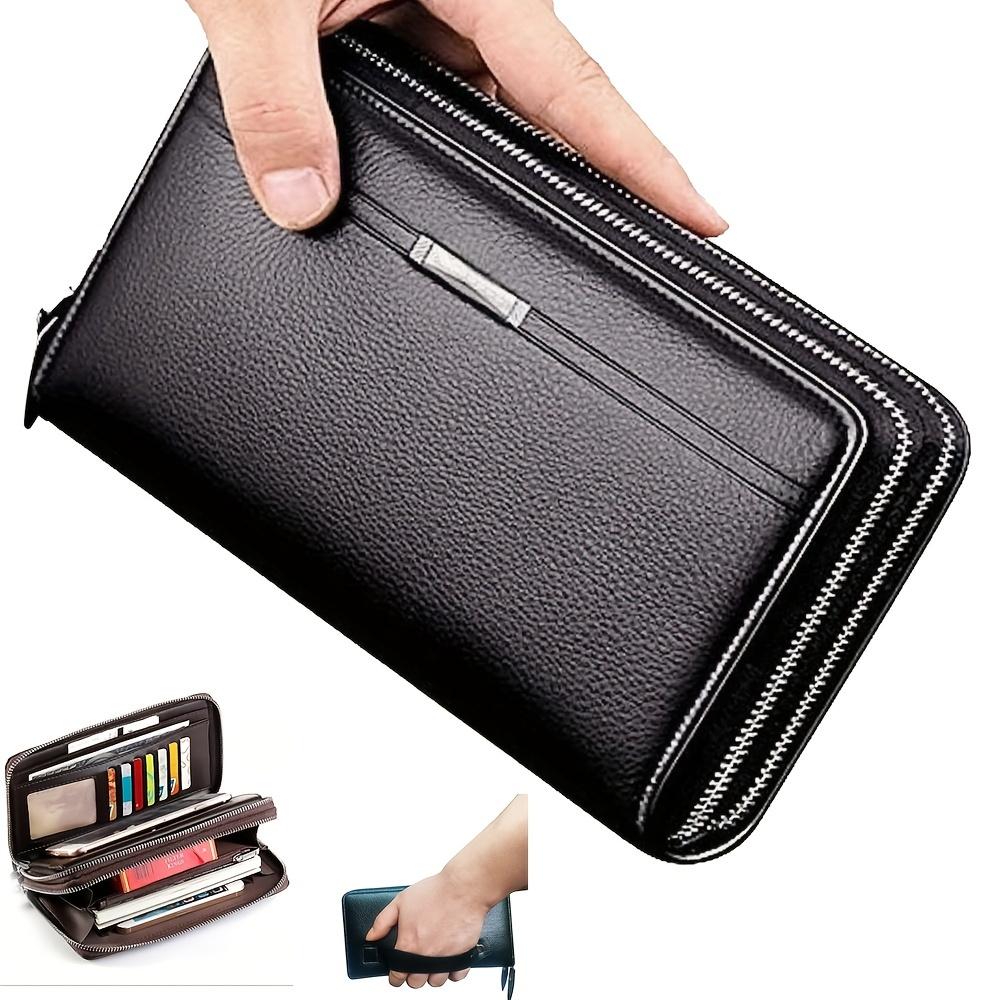 Leather bag Heren portemonnee lange portemonnee leren clutch grote zakelijke handtas telefoonkaarthouder hoesje cadeau voor mannen vader zoon echtgenoot vriend