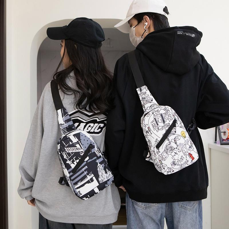 JINBAOSEN BAG Crossbody tas voor heren Borstzak Ins Trendy Sport Studentenrugzak Casual Japanse Studenten Enkele Schouder Diagonale Schoudertas voor Dames