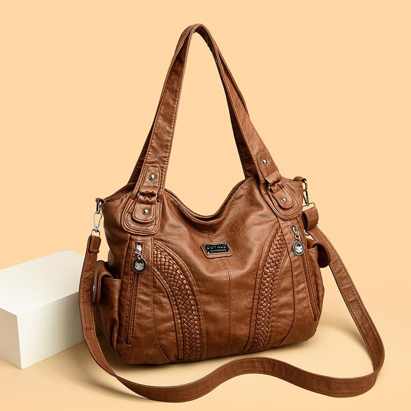 KULUOSIDI BAG Vintage leren schoudertas handtas middelbare leeftijd moeder tas wijn