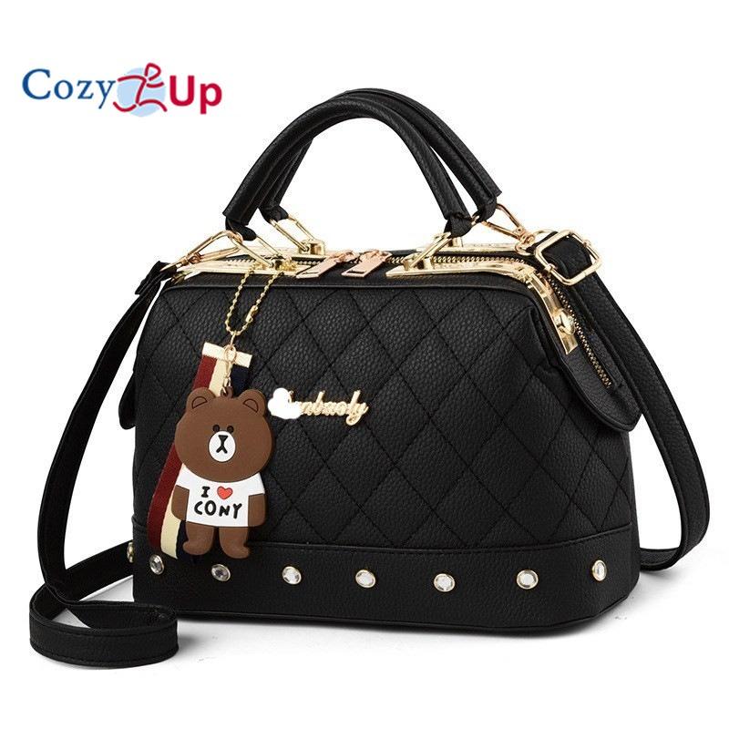 Cozy Up Bags Cozy Up Crossbody Tassen voor Vrouwen Leren Gewatteerde Schoudertas met Kettingband Trendy Clutch Satchel Dames Avondtas zwart