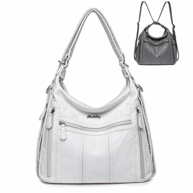RUWB BAGS Hoge kwaliteit grote capaciteit 3 in 1 vrouwenrugzak luxe zachte leren schoudertas crossbody tas voor vrouwen mode dames handtas tas rood