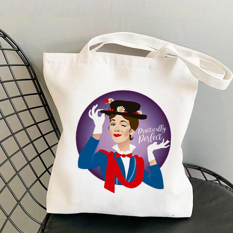 Aidegou19 2021 Shopper elegante Mary Poppins Kawaii tas Harajuku vrouwen Boodschappentas Canvas Shopper tas meisje Tote tas Schoudertas Damestas 24*26cm