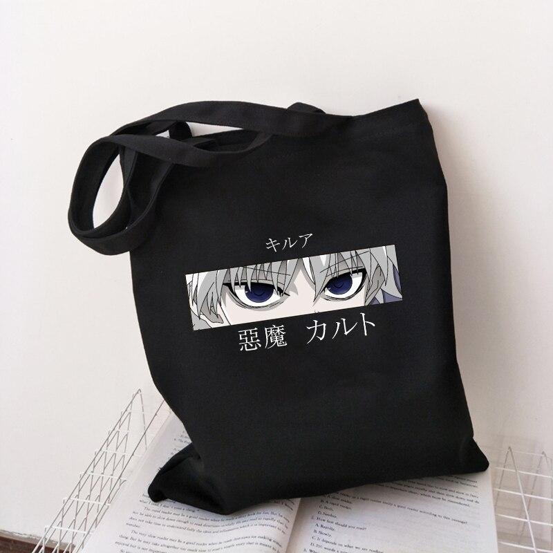 Iaidegou-4 Japanse Hunter x hunter kurapika Anime canvas tas shopper tas Cartoon Letter print grote capaciteit punk Vintage schoudertassen 24*26cm