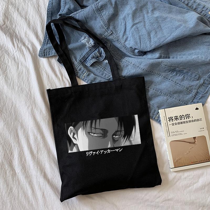 Aidegou20 Anime Attack on Titan canvas tas nieuwe damestas grote capaciteit Japanse casual shopper tas Harajuku gothic dames schoudertas 24*26cm