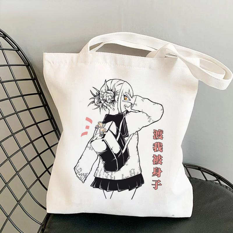 Aidegou32 My Hero Academia boodschappentas tote eco shopper boodschappentas canvas katoenen tas geweven sacola herbruikbaar op maat 24*26cm