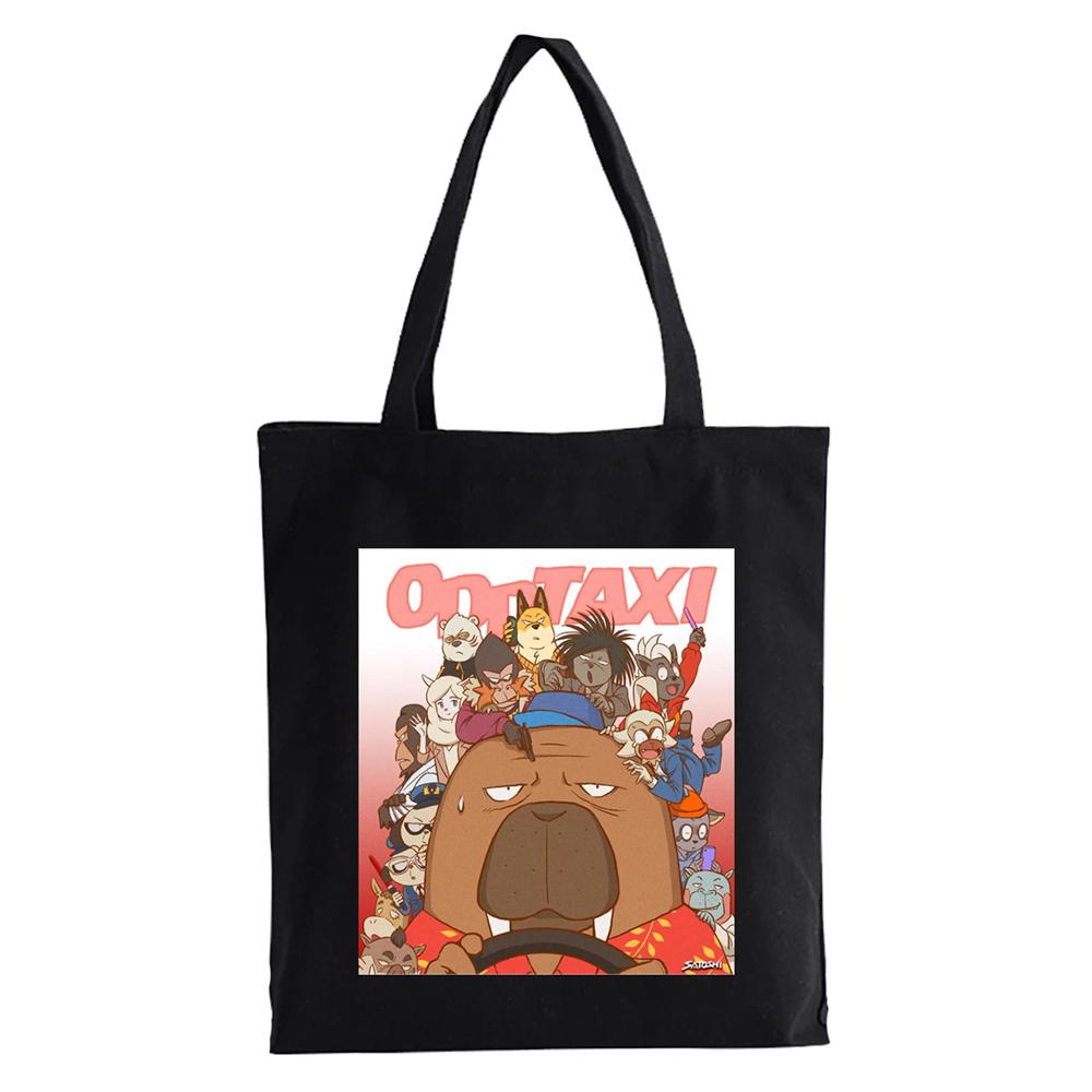 Aidegou20 Schattige Odd Taxi Anime Print Shopper tas Vrouwen Esthetische Grafische Schoudertas eco Hoge capaciteit tote tas canvas tas Bolsas 24*26cm