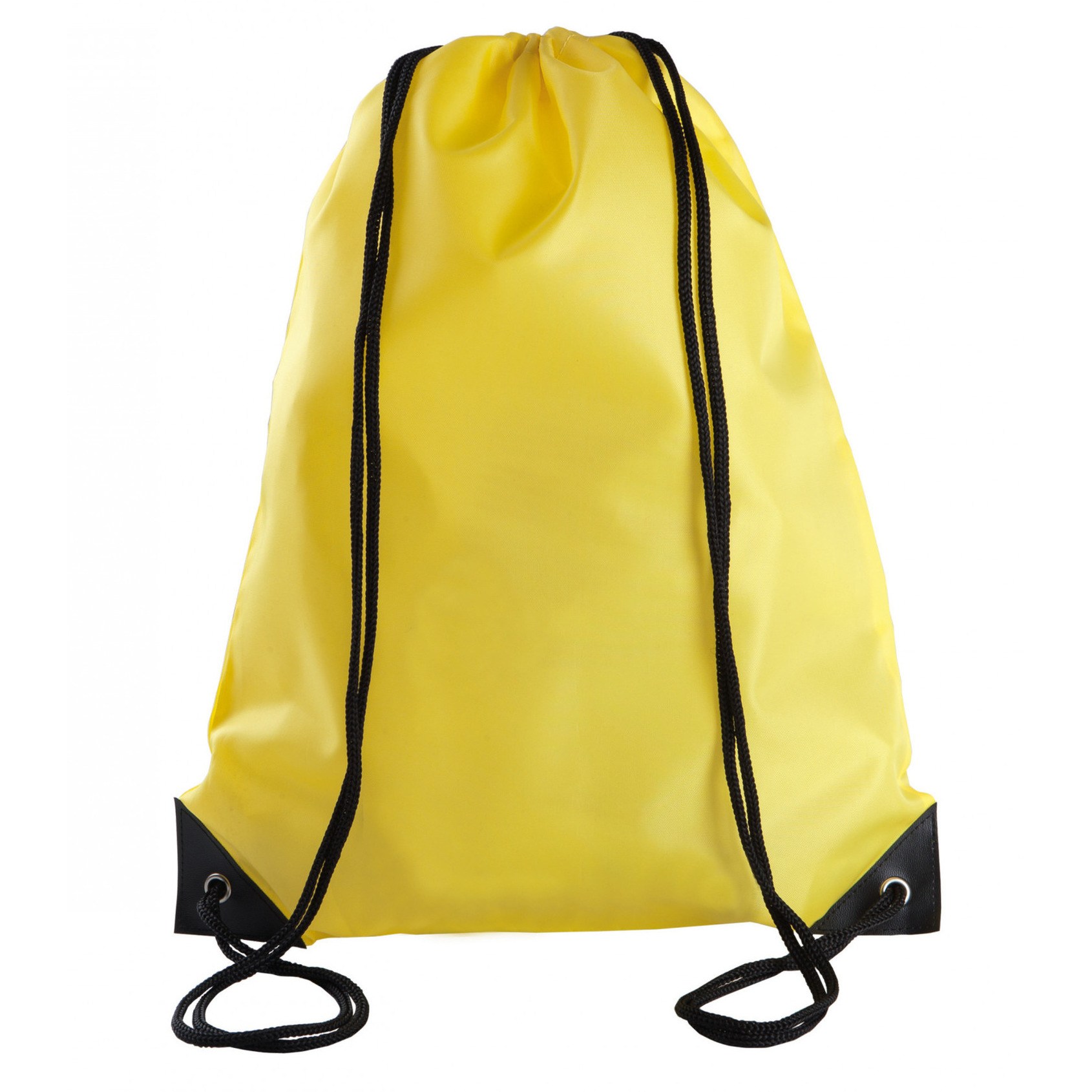 Merkloos 8x stuks sport gymtas/draagtas geel met rijgkoord x cm van polyester -