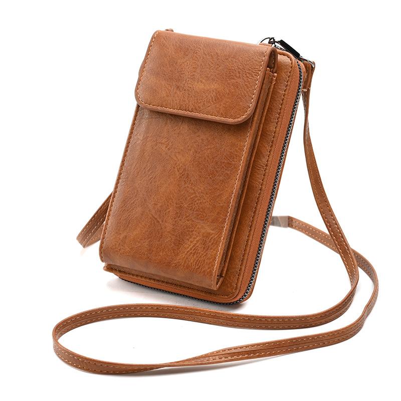 RUWB BAGS Meisjes Vrouwen Portemonnee Schouder Mini Leren Tassen Riemen Mobiele Telefoon Grote Kaarthouders Portemonnee Handtas Geldzakken Meisjes Kleine Tassen blauw