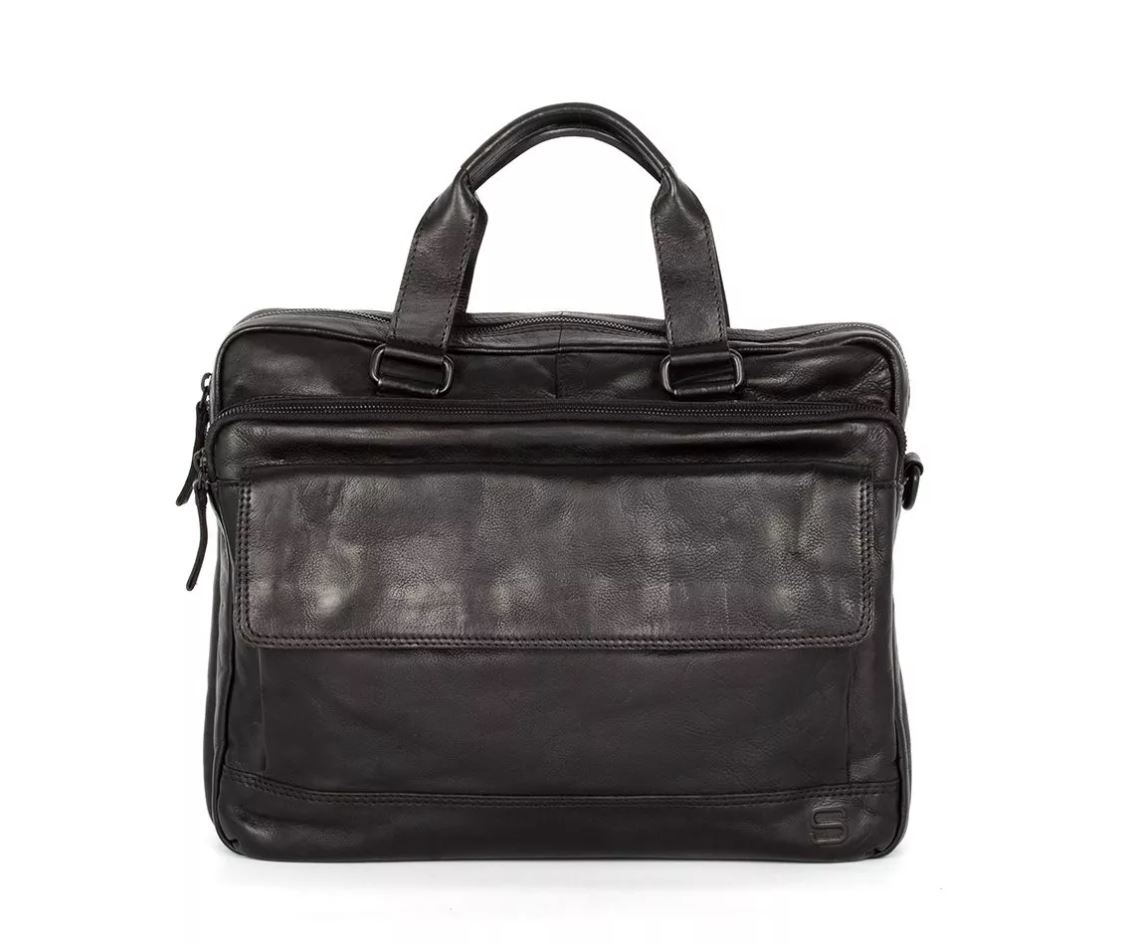 Spikes & Sparrow Schoudertas / Laptoptas 15.6'' Apache Zwart