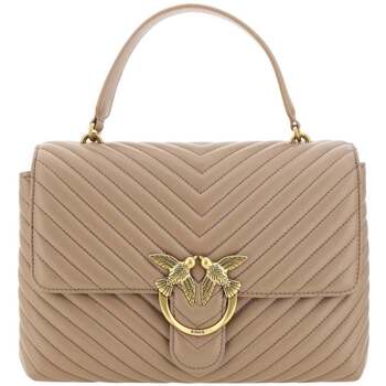 Pinko Handtas  Gewatteerde lederen handtas met gouden relief logo