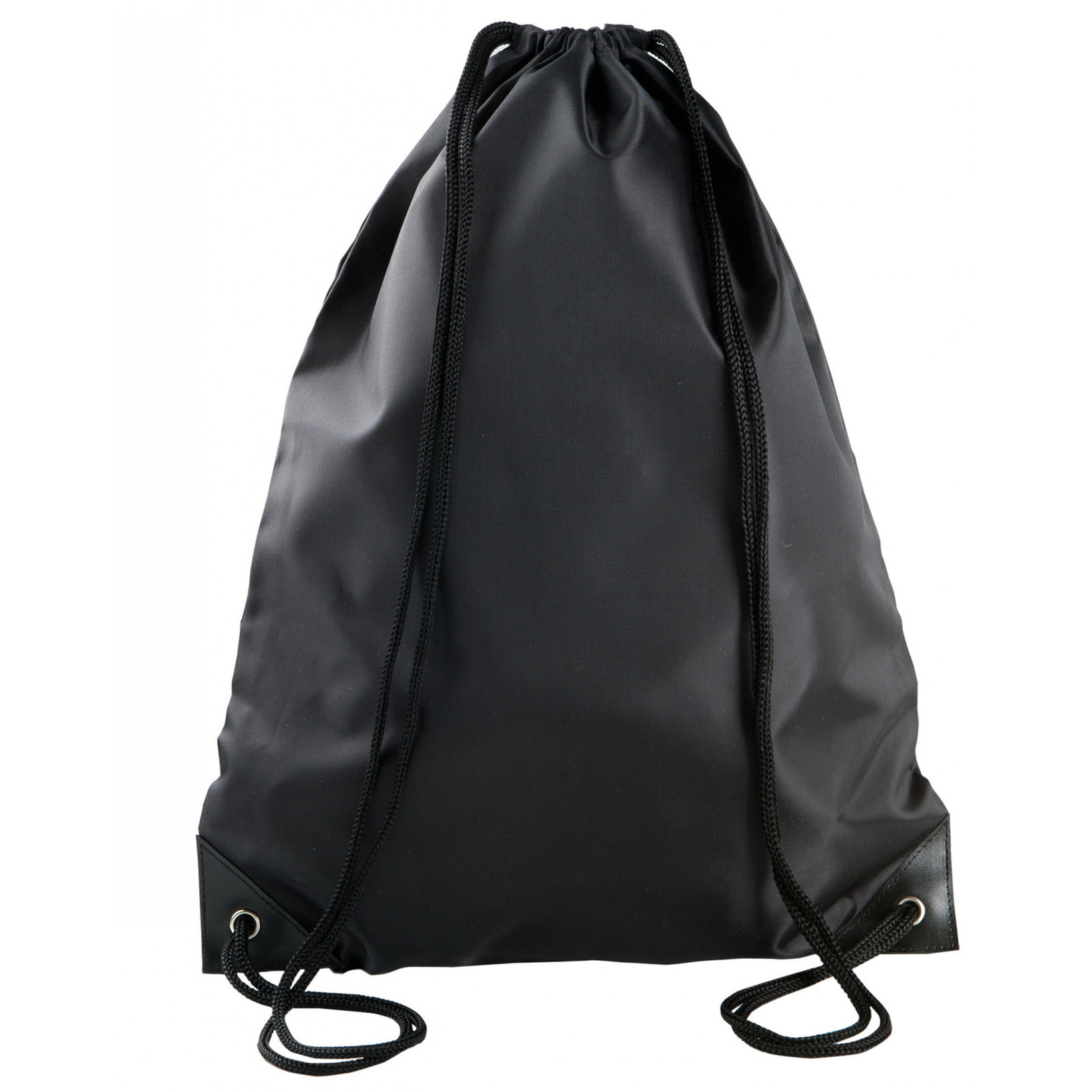Merkloos 8x stuks sport gymtas/draagtas zwart met rijgkoord x cm van polyester -