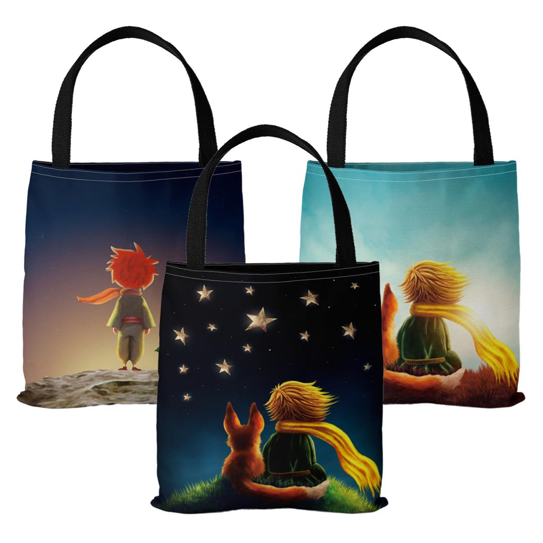 Lisa Accessory Little Prince Series Canvas Tote Bag Retro Mode Handtas Digitale Print Schoudertas Damestas 37*33*25cm