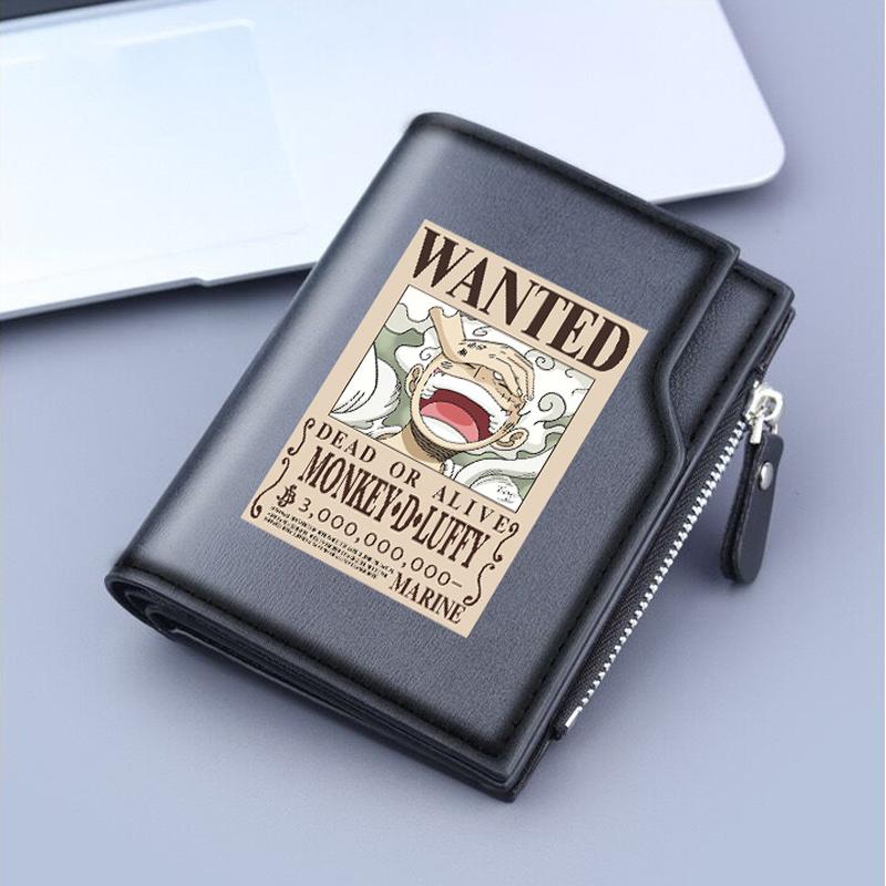 Venu Sceneri Anime Portemonnee Muntenbeurs Cartoon Luffy Roronoa Zoro Patroon Kaarthouders Jongens Geschenken 12.2*9.5cm