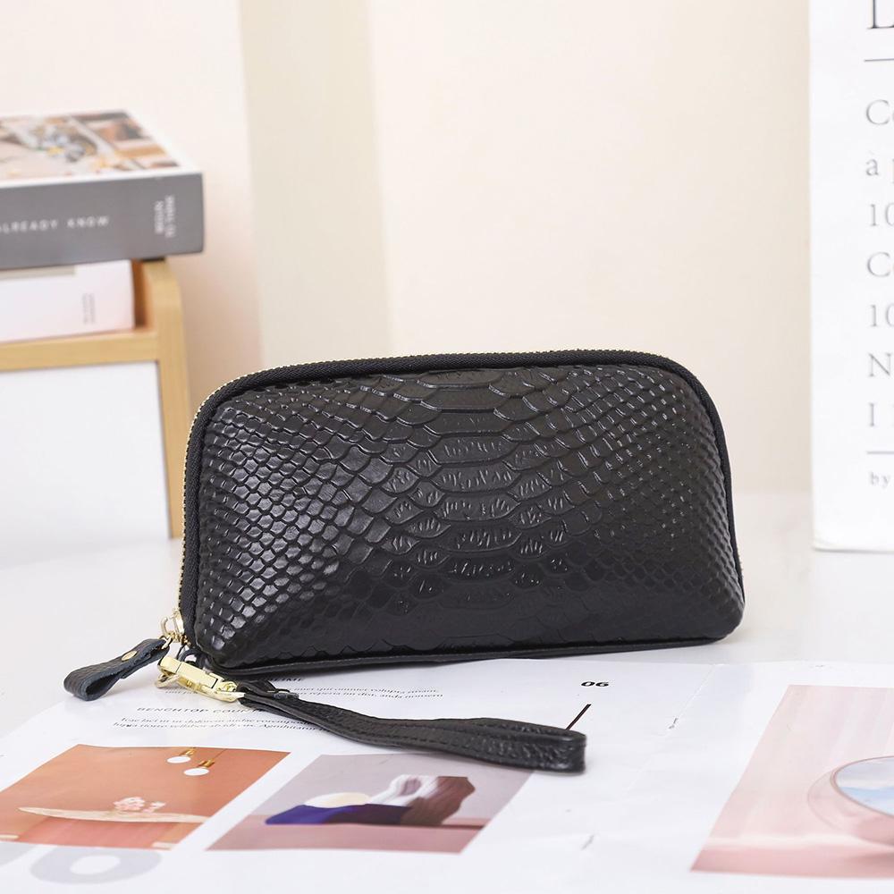 AMONCHY Nieuwe Snake Reliëf Clutch Bag Echt Leer Vrouwen Koppelingen Diamant Gewatteerde Lange Koeienhuid Portemonnee Alligator Reliëf Telefoon Portemonnee