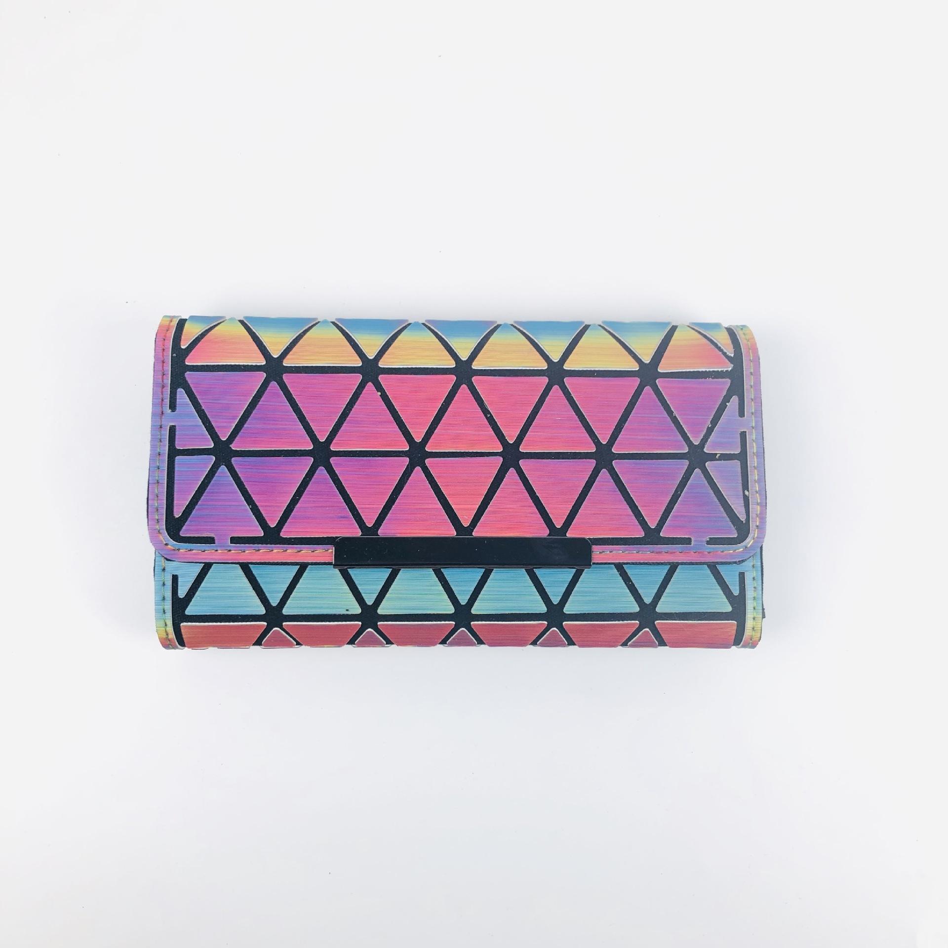 HUMERPAUL Damesportemonnee Laserlichtgevende drievoudige portemonnee Multifunctionele clutch met grote capaciteit