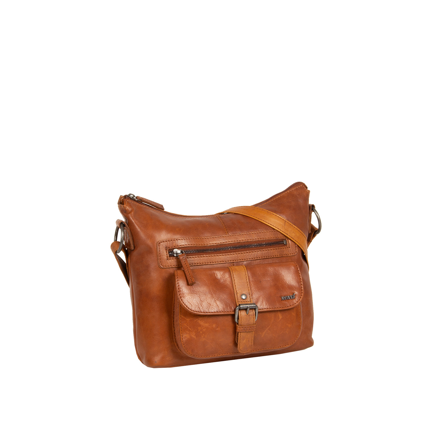 Justified Bags Nynke Leren Schoudertas Cognac