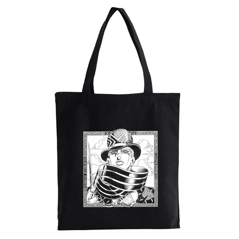 Aidegou20 Jojo Bizarre Adventure boodschappentas recycle tas canvas boodschappentas herbruikbare katoenen shopper anime shopper Damestas Bolsas 24*26cm